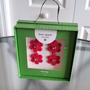 Kate Spade Red Floral Stud Earrings Vibrant Design